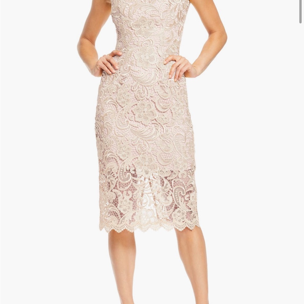 Dress the Population Claudette Crochet Lace Dress in Cream